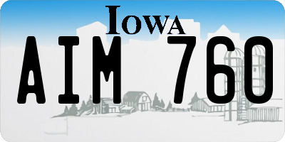 IA license plate AIM760