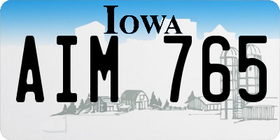 IA license plate AIM765