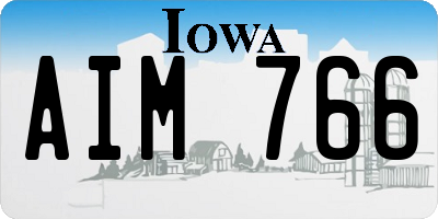 IA license plate AIM766