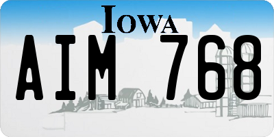 IA license plate AIM768