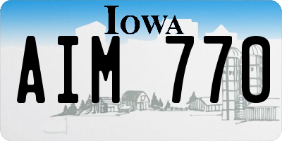 IA license plate AIM770