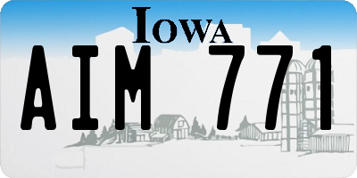 IA license plate AIM771