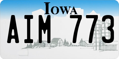 IA license plate AIM773