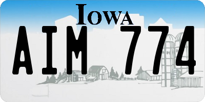 IA license plate AIM774