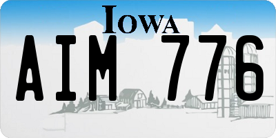 IA license plate AIM776