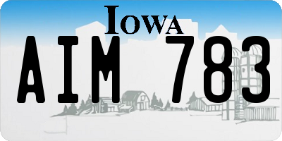 IA license plate AIM783