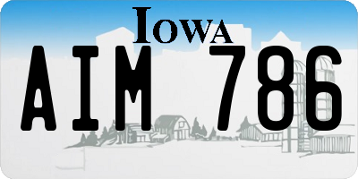IA license plate AIM786