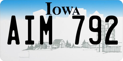 IA license plate AIM792