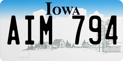 IA license plate AIM794