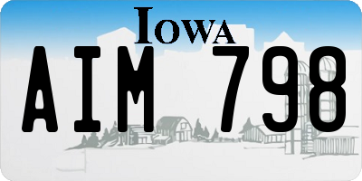IA license plate AIM798