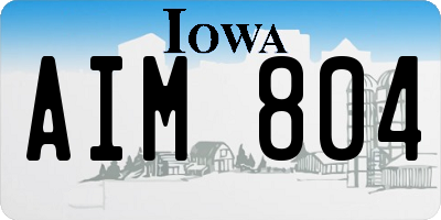 IA license plate AIM804
