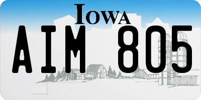 IA license plate AIM805