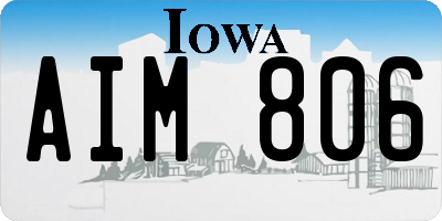 IA license plate AIM806