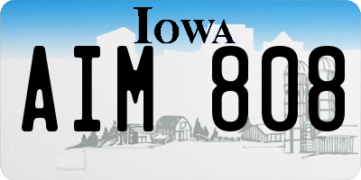 IA license plate AIM808