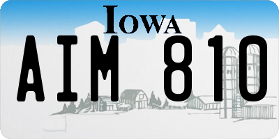 IA license plate AIM810
