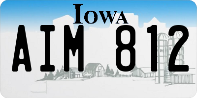 IA license plate AIM812