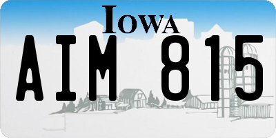 IA license plate AIM815