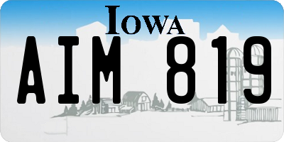 IA license plate AIM819