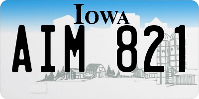 IA license plate AIM821