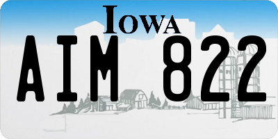 IA license plate AIM822