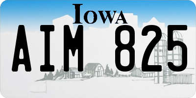 IA license plate AIM825