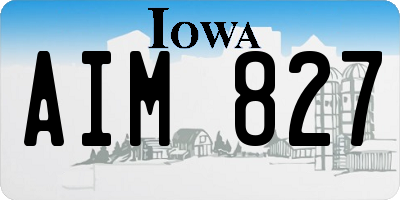 IA license plate AIM827