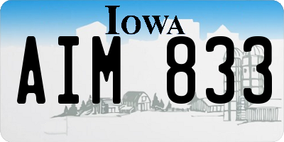 IA license plate AIM833