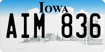 IA license plate AIM836
