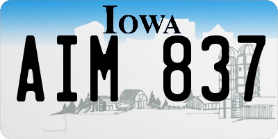 IA license plate AIM837