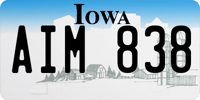 IA license plate AIM838