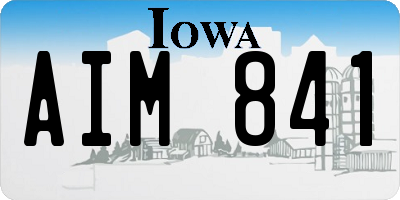 IA license plate AIM841
