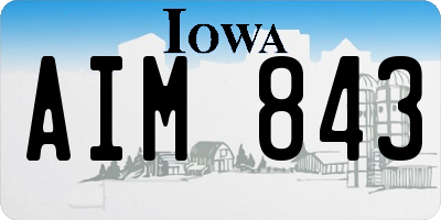 IA license plate AIM843