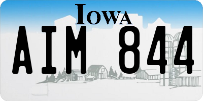IA license plate AIM844