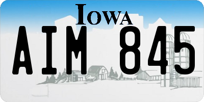 IA license plate AIM845
