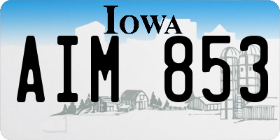 IA license plate AIM853