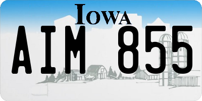 IA license plate AIM855