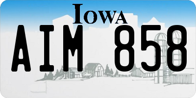 IA license plate AIM858