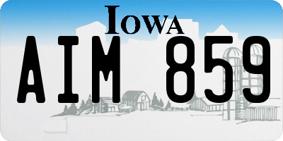 IA license plate AIM859