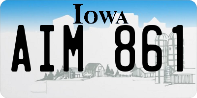 IA license plate AIM861