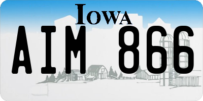 IA license plate AIM866