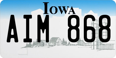 IA license plate AIM868