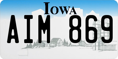IA license plate AIM869