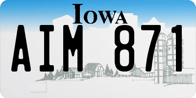 IA license plate AIM871