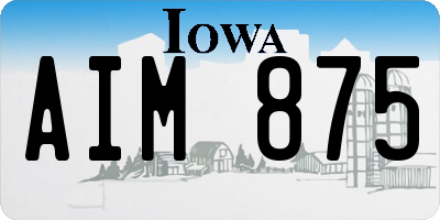 IA license plate AIM875