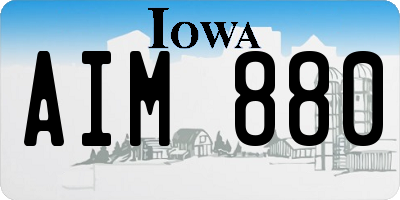 IA license plate AIM880