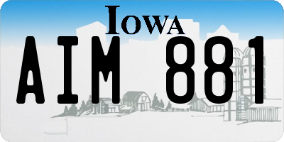 IA license plate AIM881