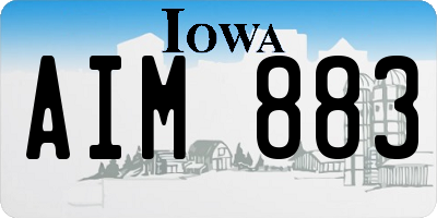 IA license plate AIM883