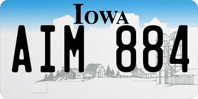 IA license plate AIM884