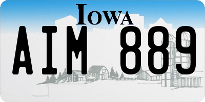 IA license plate AIM889