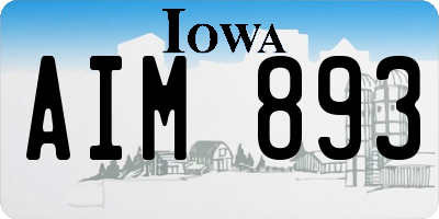 IA license plate AIM893